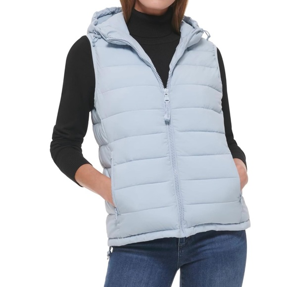 Calvin Klein Hooded Casual Stretch Fabric Quilted Vest - Picture 1 of 5